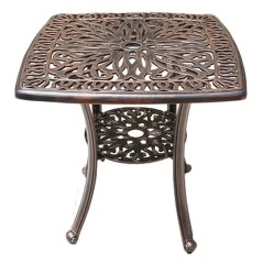 Outdoor aluminum coffee table R62x62cm