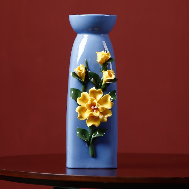 Blue handmade ceramic vase