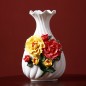 White porcelain vase with flowers